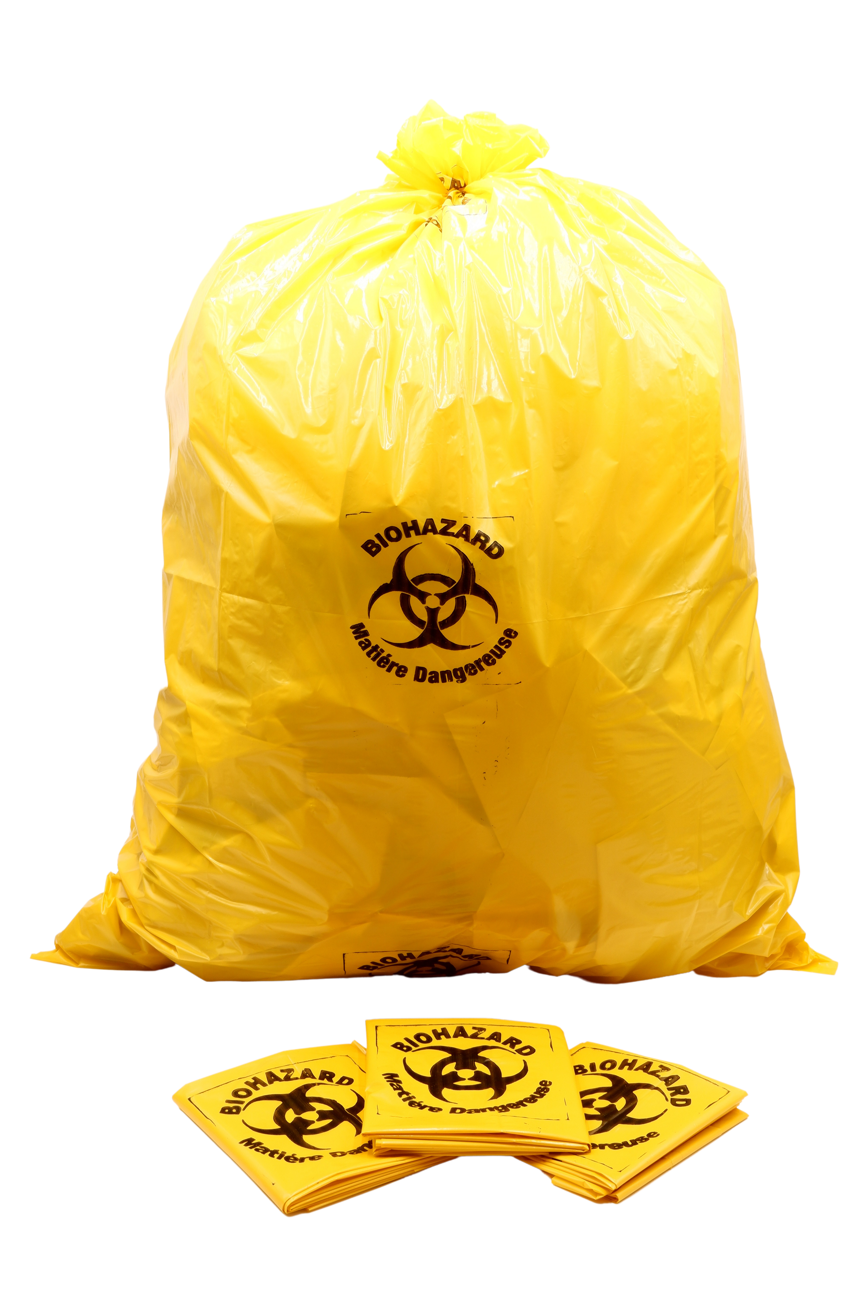 Yellow Bio-Hazard Isolation Waste Bags - 30" x 40" - Box of 125