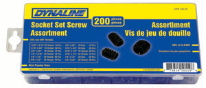 Dynaline Metric Socket Set Screw Assortment - 200 Piece Maintenance Supplies - Cleanflow