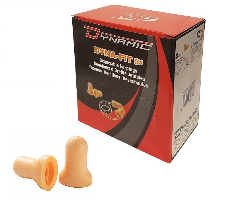 Dynamic Dyna-Fit™ LITE Disposable Earplugs - NRR 30 dB - Box of 200 Pairs