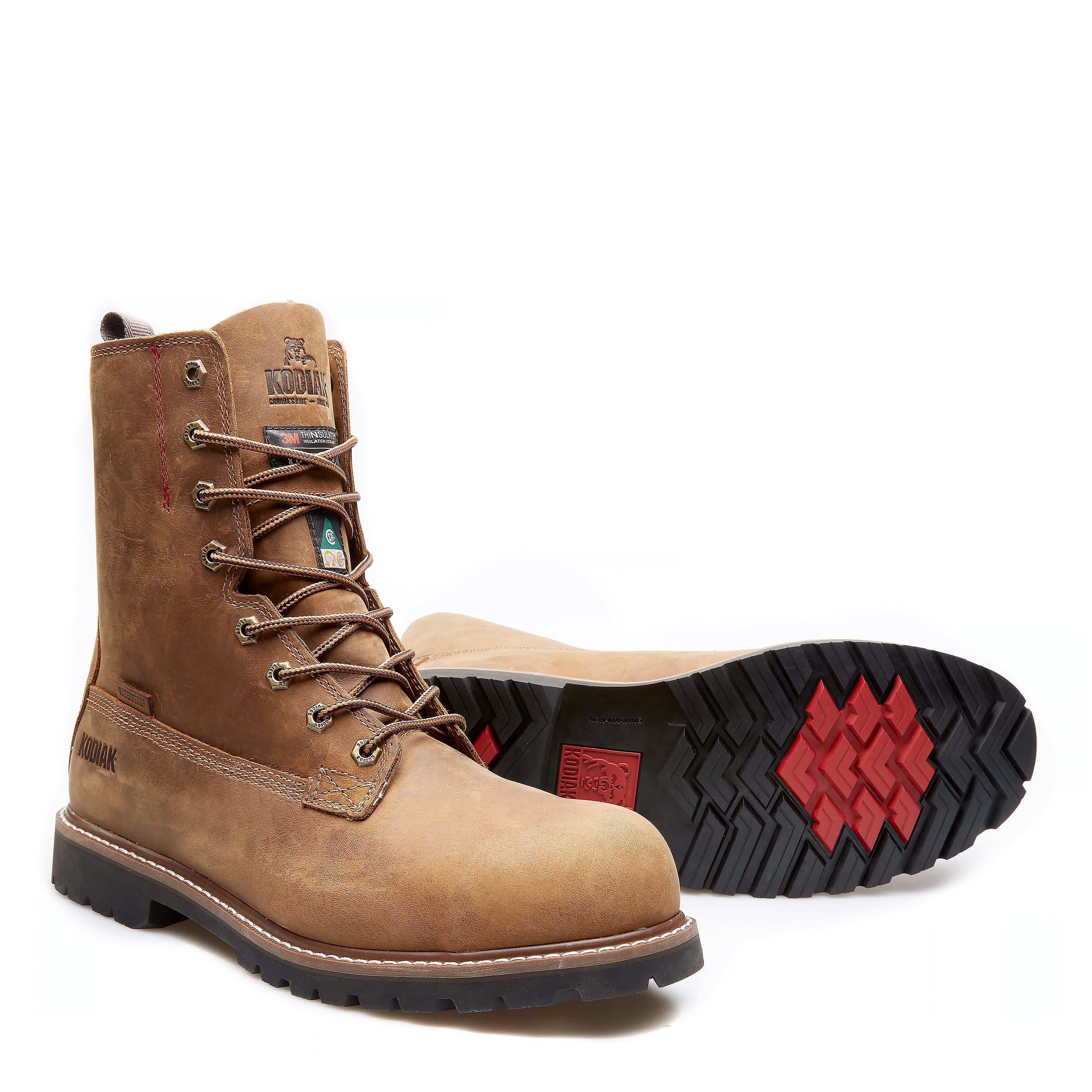 Kodiak McKinney Composite Toe 8" Safety Work Boots | Brown | Sizes 7 - 15 Work Boots - Cleanflow