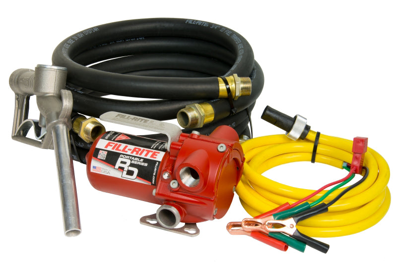 Fill-Rite 12V DC Portable Fuel Transfer Pump with Hose and Nozzle Automotive Tools - Cleanflow