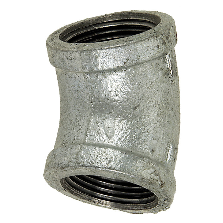 Galvanized 45° Female Pipe Elbow | 1/8" NPT to 4" NPT Sizes Fittings and Valves - Cleanflow