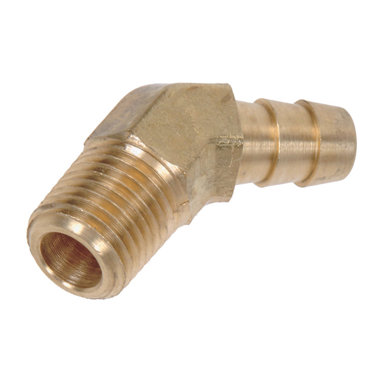 45° Brass Hose Barb With Male Pipe (NPT) Thread Hose and Fittings - Cleanflow