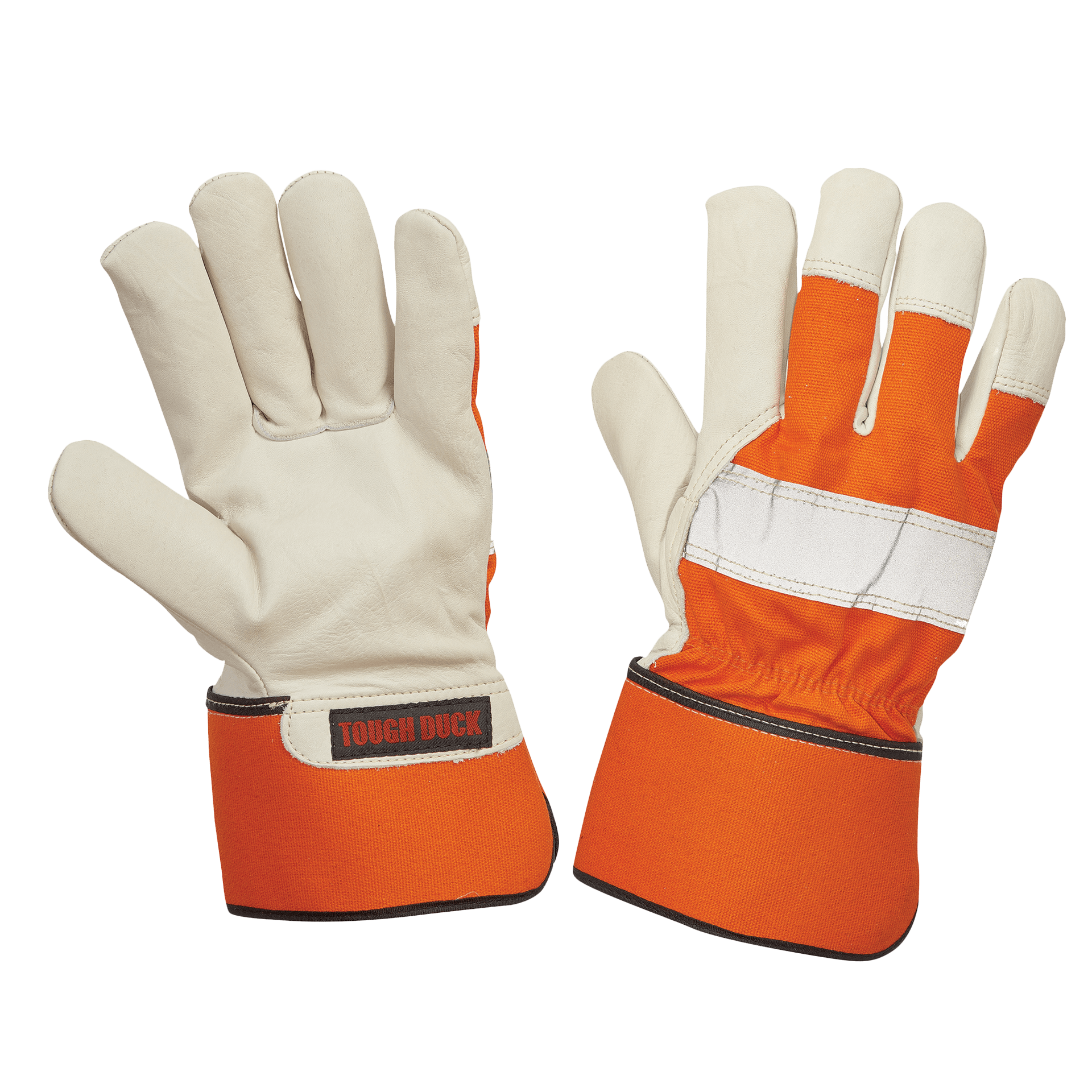 Tough Duck Hi-Vis 100G Thinsulate Premium Cowgrain Leather Winter Work Gloves Work Gloves and Hats - Cleanflow