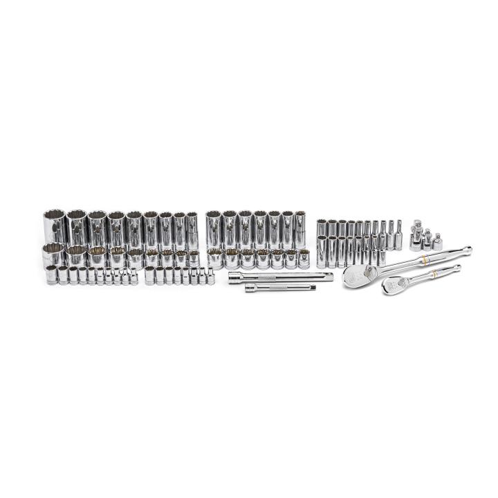 GEARWRENCH 1/4" and 3/8" Drive 12 Point SAE/Metric Mechanic's Tool Set - 76 Piece