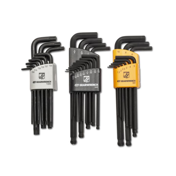 GEARWRENCH SAE/Metric/Torx Magnetic Long Ball End Hex Key Set - 31 Piece