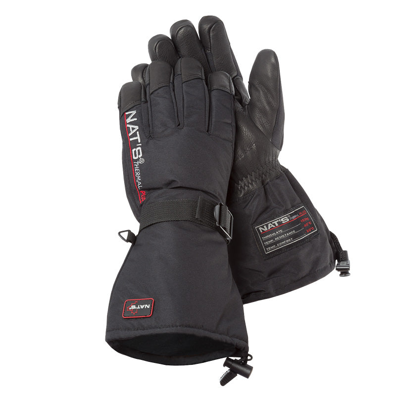Nats Snowmobile Gloves M980 Poly/Deerskin Insulated Wrist and Arm Adjustment Black Sizes M-2XL