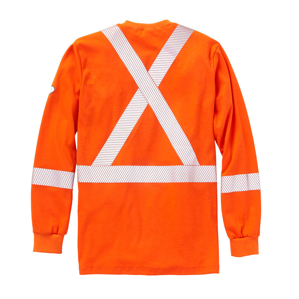 Rasco Hi Vis Long Sleeve Shirt | Orange | S - 4XL Flame Resistant Work Wear - Cleanflow