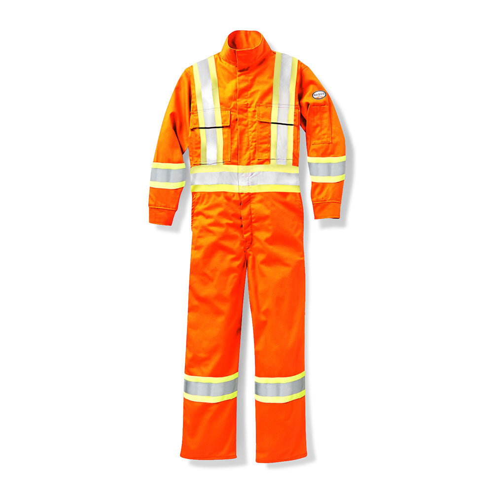 Rasco Men's Hi-Vis Work Coveralls 7 oz. Westex UltraSoft® 88% Cotton/12% Nylon Reflective Orange Sizes 36-62