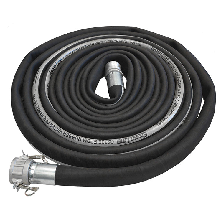 Black Rubber High Pressure Discharge Hose Assemblies (w/ Male X Female Camlocks) Hose and Fittings - Cleanflow