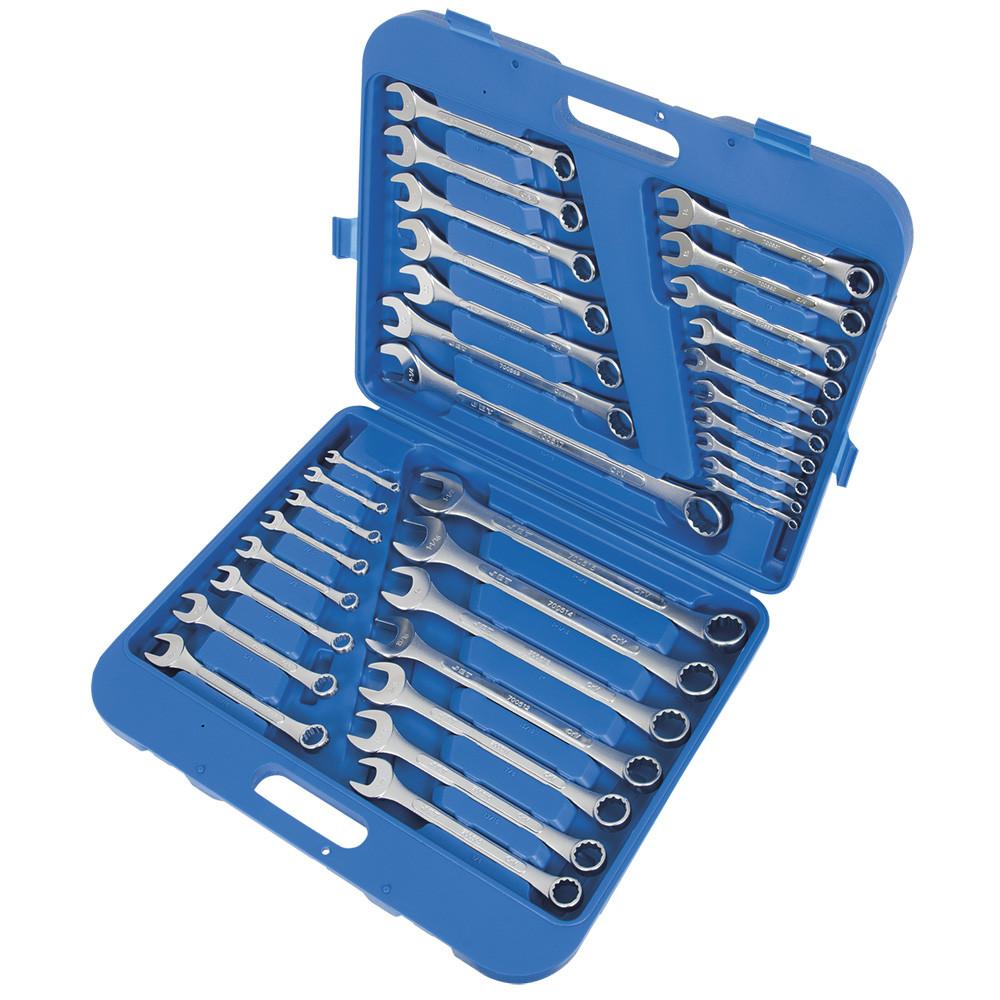 Jet 32 Piece SAE & Metric Combination Wrench Set | 1/4" to 1 1/4" | 7mm to 24mm Mechanic Tools - Cleanflow