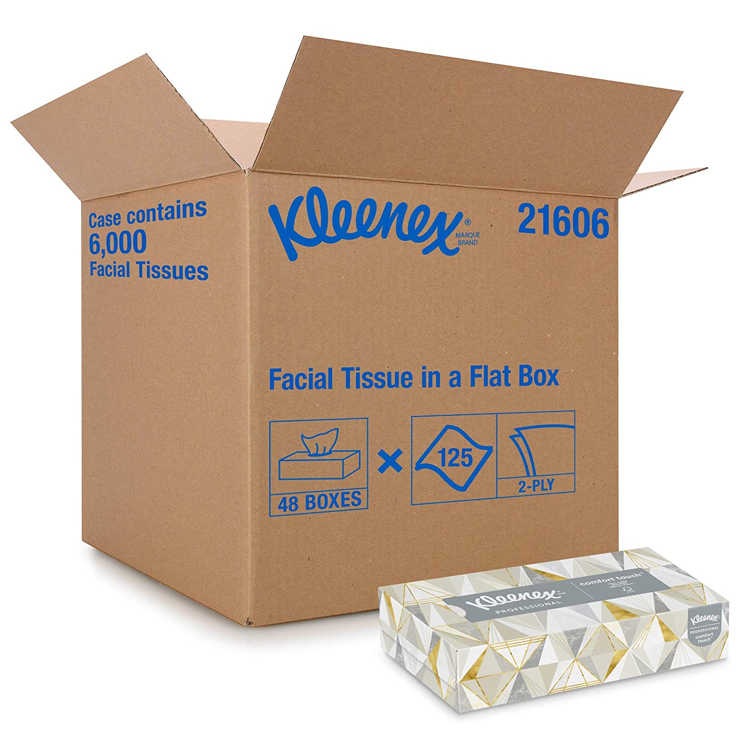 Kleenex 2-Ply Facial Tissue - 125 Tissues/Box - Case of 48 Boxes Janitorial Supplies - Cleanflow