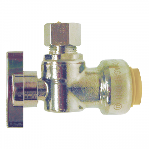 Push-Fit to Compression 90° Elbow Shut-Off Valve