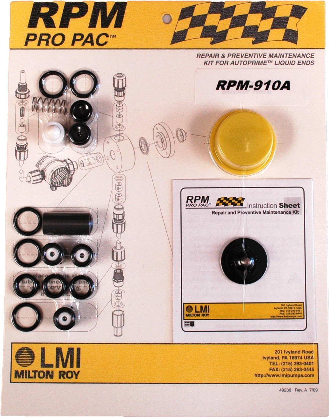 LMI Pro Pac Roytronic Liquid End RPM Kits Chemical Metering Pumps - Cleanflow