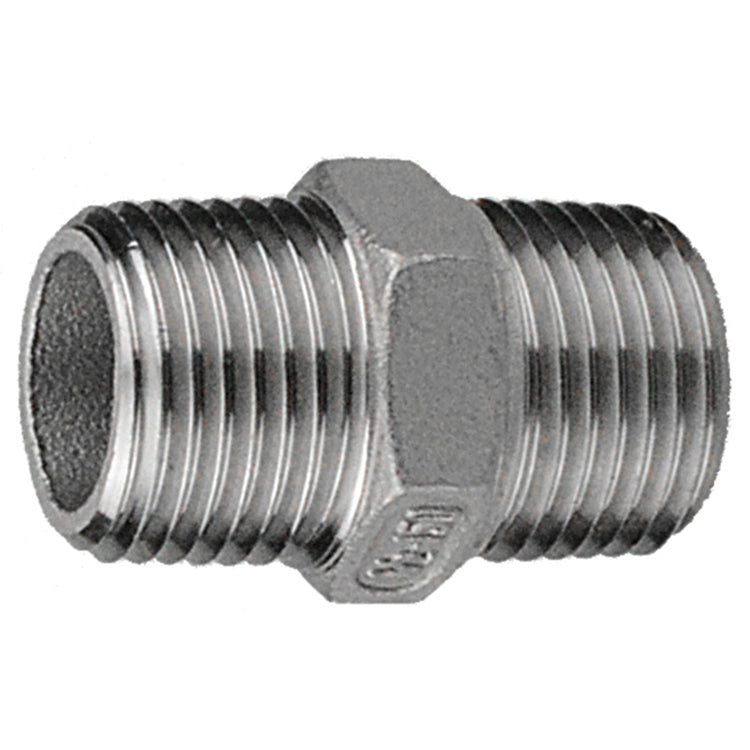 316 Stainless Low Pressure Hex Nipples Fittings and Valves - Cleanflow