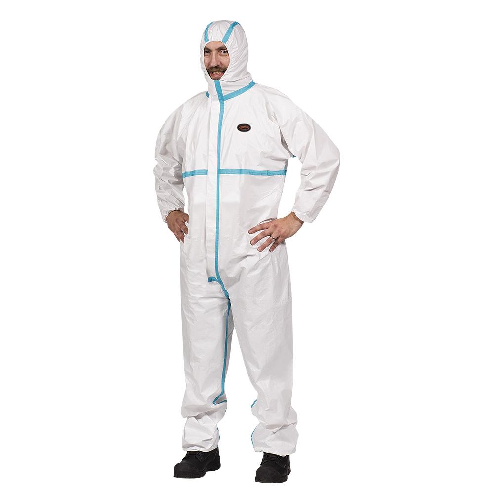 Pioneer 2076 Microporous Premium Disposable Coverall - Type 4 Work Wear - Cleanflow