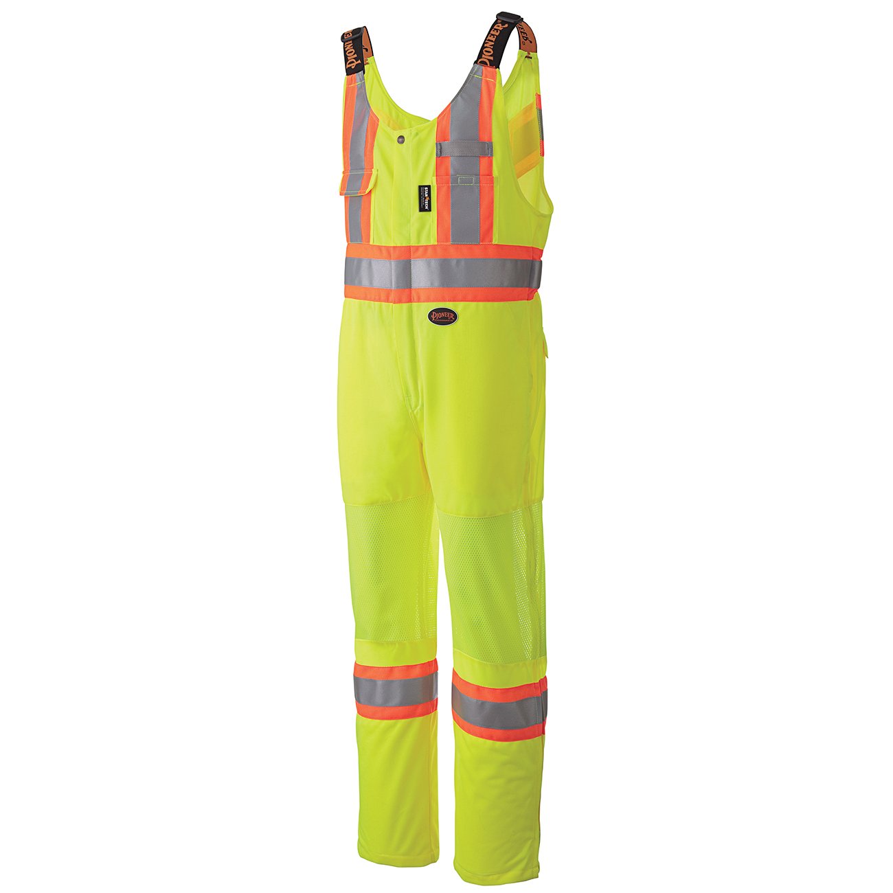 Pioneer Poly Knit Traffic Safety Overall with Breathable Mesh Leg Panels | Yellow | M-4XL Hi Vis Work Wear - Cleanflow