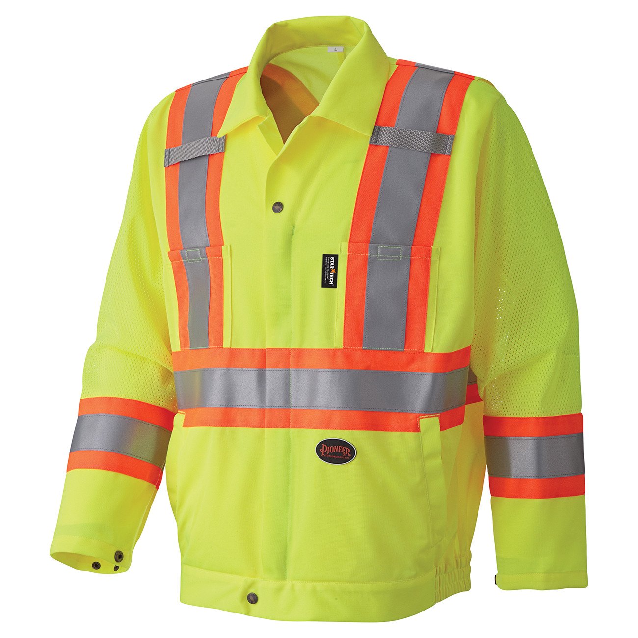 Pioneer Breathable Poly/Mesh Hi Vis Traffic Jacket | Yellow | XS-5XL Hi Vis Work Wear - Cleanflow