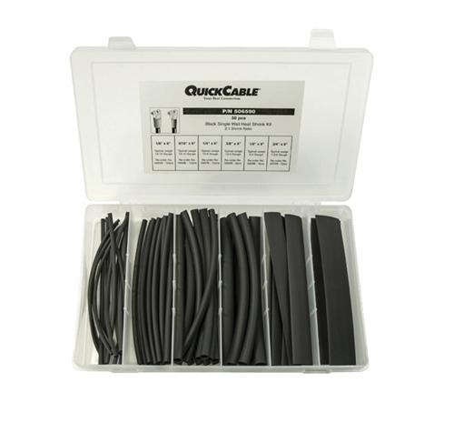 Quick Cable Dual Wall Heat Shrink Tube Kit - Black, 6" Long Maintenance Supplies - Cleanflow