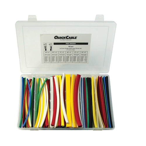 Quick Cable Single Wall Heat Shrink Tube Kit - Assorted Colors, 6" Long Maintenance Supplies - Cleanflow