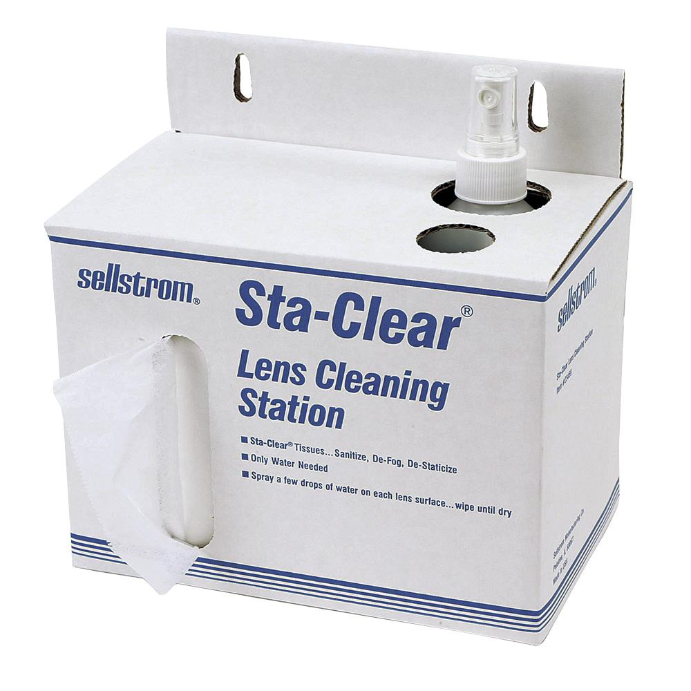 Sellstrom Sta-Clear Lens Cleaning Station - 1,000 Tissues and Spray Bottle Personal Protective Equipment - Cleanflow