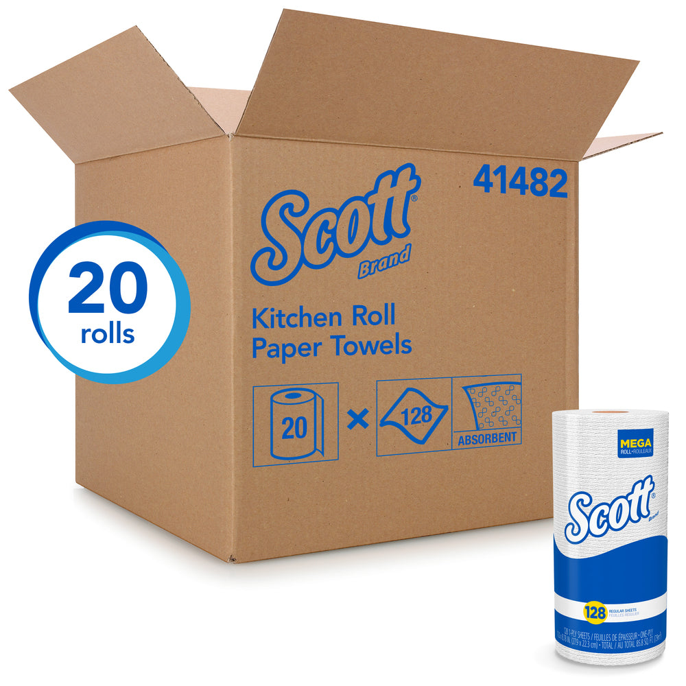 Scott Kitchen Roll Towels | 128 Sheets/Roll | Cs/20 Janitorial Supplies - Cleanflow