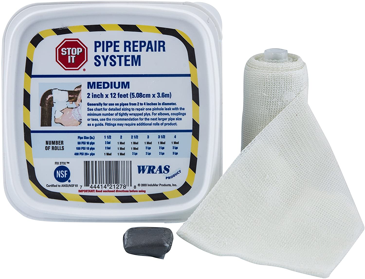 Stop It Pipe Repair System - Medium - 2-In X 12-Ft Waterworks Products - Cleanflow