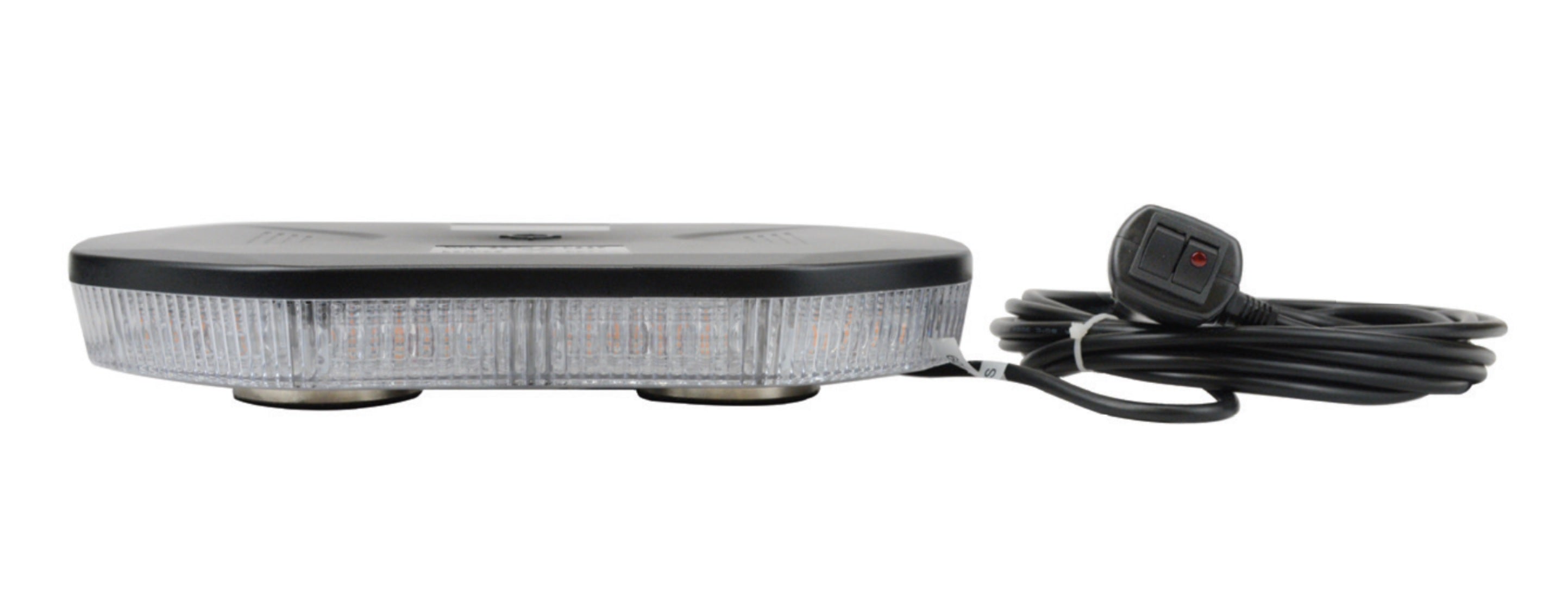 Techspan Compact LED Light Bar with Multiple Flash Pattern and Magnetic Mount - Amber Light with Clear Lens