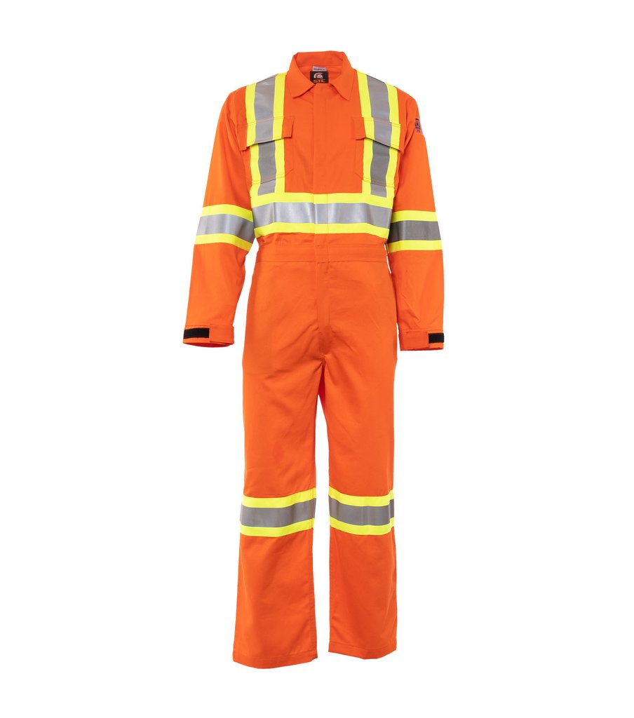 STC Electric Arc Resistance Hight-visibility Coverall | Orange | Sizes Small - 5XLarge Regular Flame Resistant Work Wear - Cleanflow