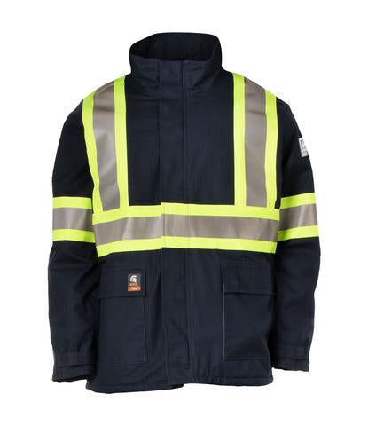 STC Electric Arc Resistance Hight-visibility Parka | Navy | Sizes S - 5 XL Flame Resistant Work Wear - Cleanflow