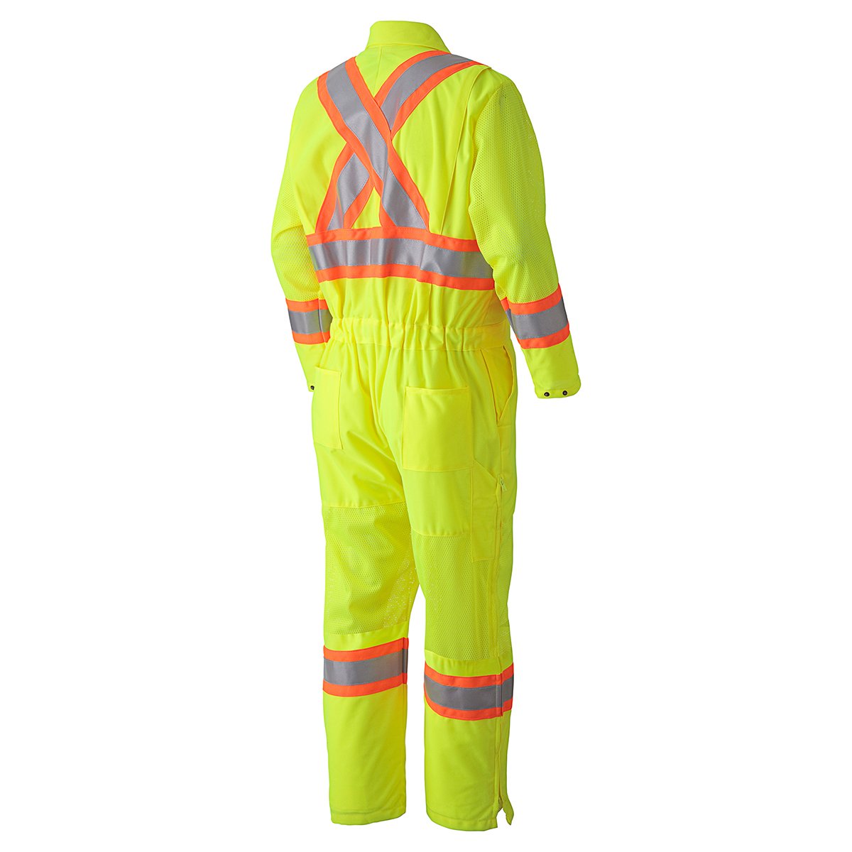Pioneer Poly Knit Traffic Safety Coverall with Breathable Mesh Leg and Arm Panels | Yellow | M-5XL Hi Vis Work Wear - Cleanflow