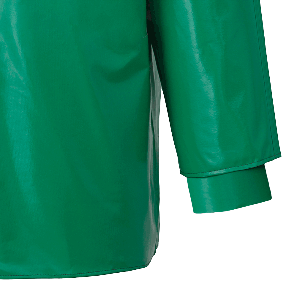 Ranpro CA-43® FR Chemical/Acid Resistant Jacket - PVC/Poly | Green | Sizes Small - 4XL Flame Resistant Work Wear - Cleanflow