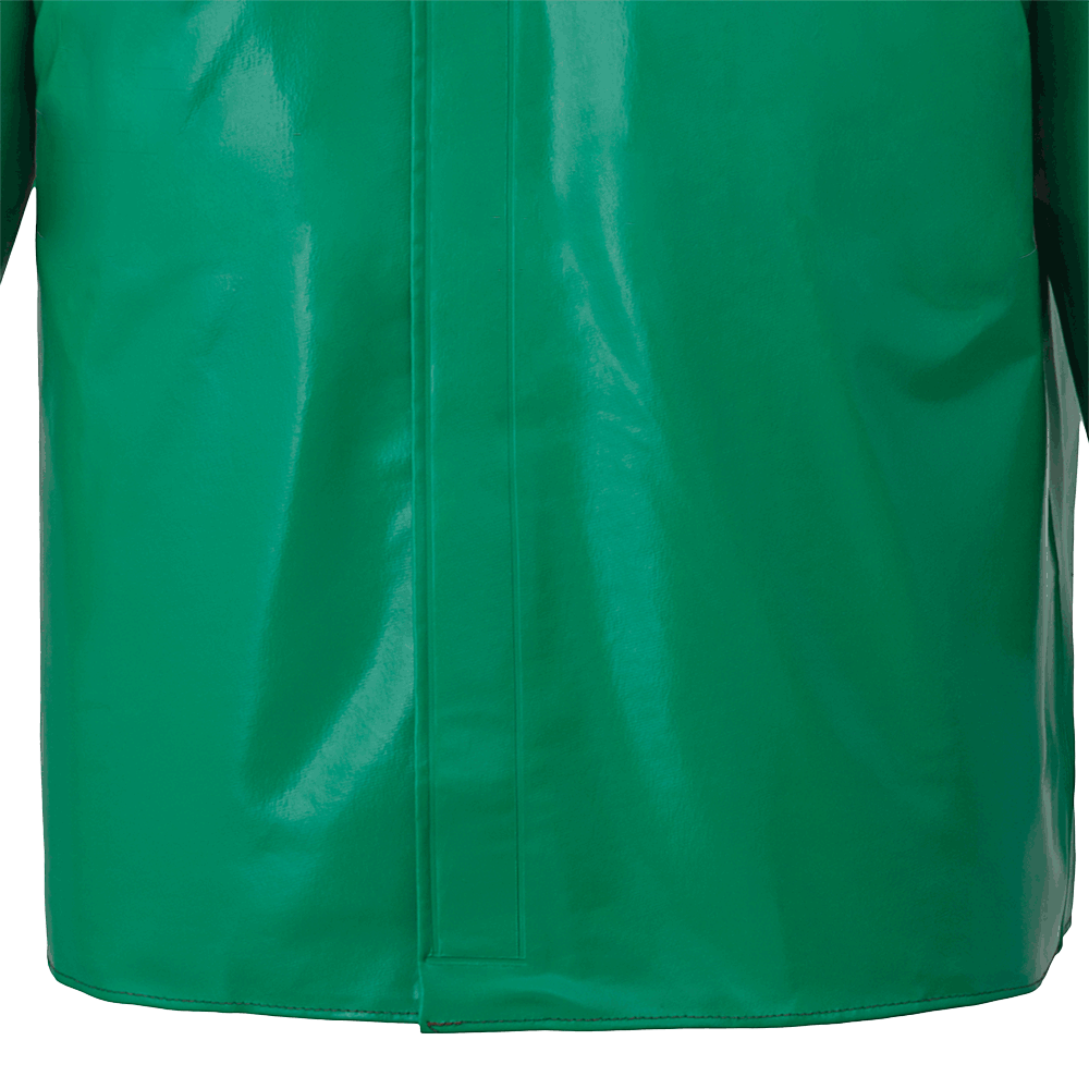 Ranpro CA-43® FR Chemical/Acid Resistant Jacket - PVC/Poly | Green | Sizes Small - 4XL Flame Resistant Work Wear - Cleanflow