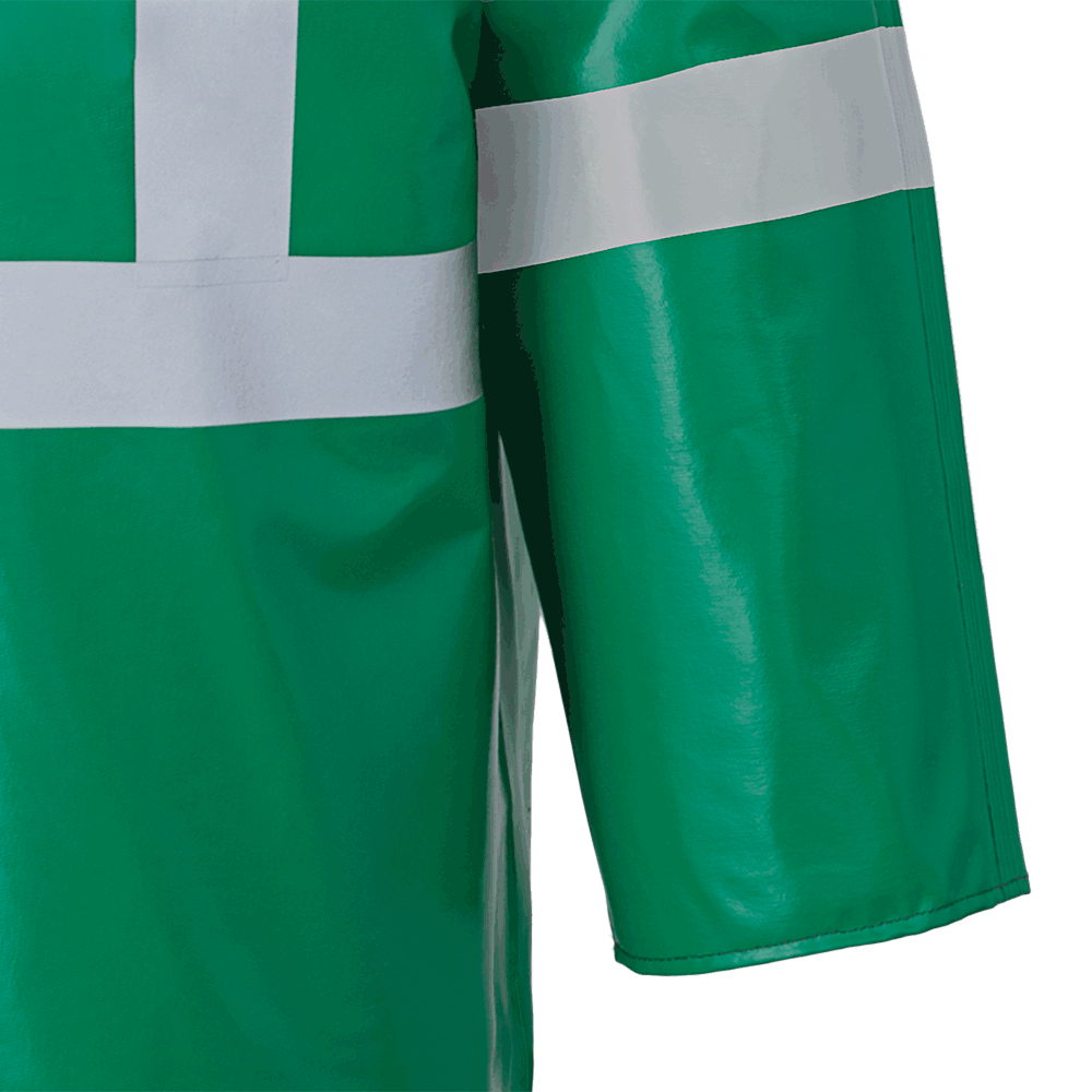 Ranpro CA-43® FR Chemical/Acid Resistant Safety Jacket - PVC/Poly | Green | Sizes Small - 4XL Flame Resistant Work Wear - Cleanflow