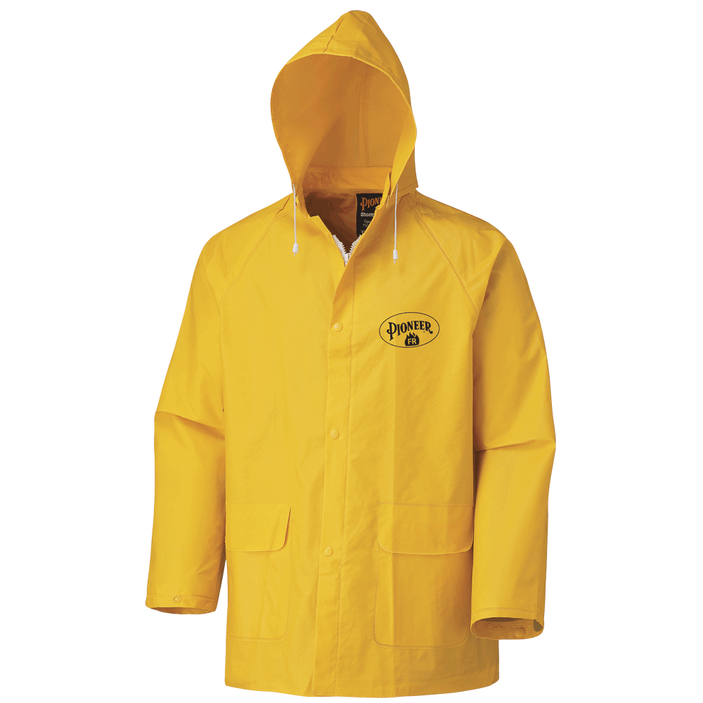 Pioneer FR Waterproof Jacket - PVC/POLY/PVC | Yellow | Sizes S - 6XL Flame Resistant Work Wear - Cleanflow