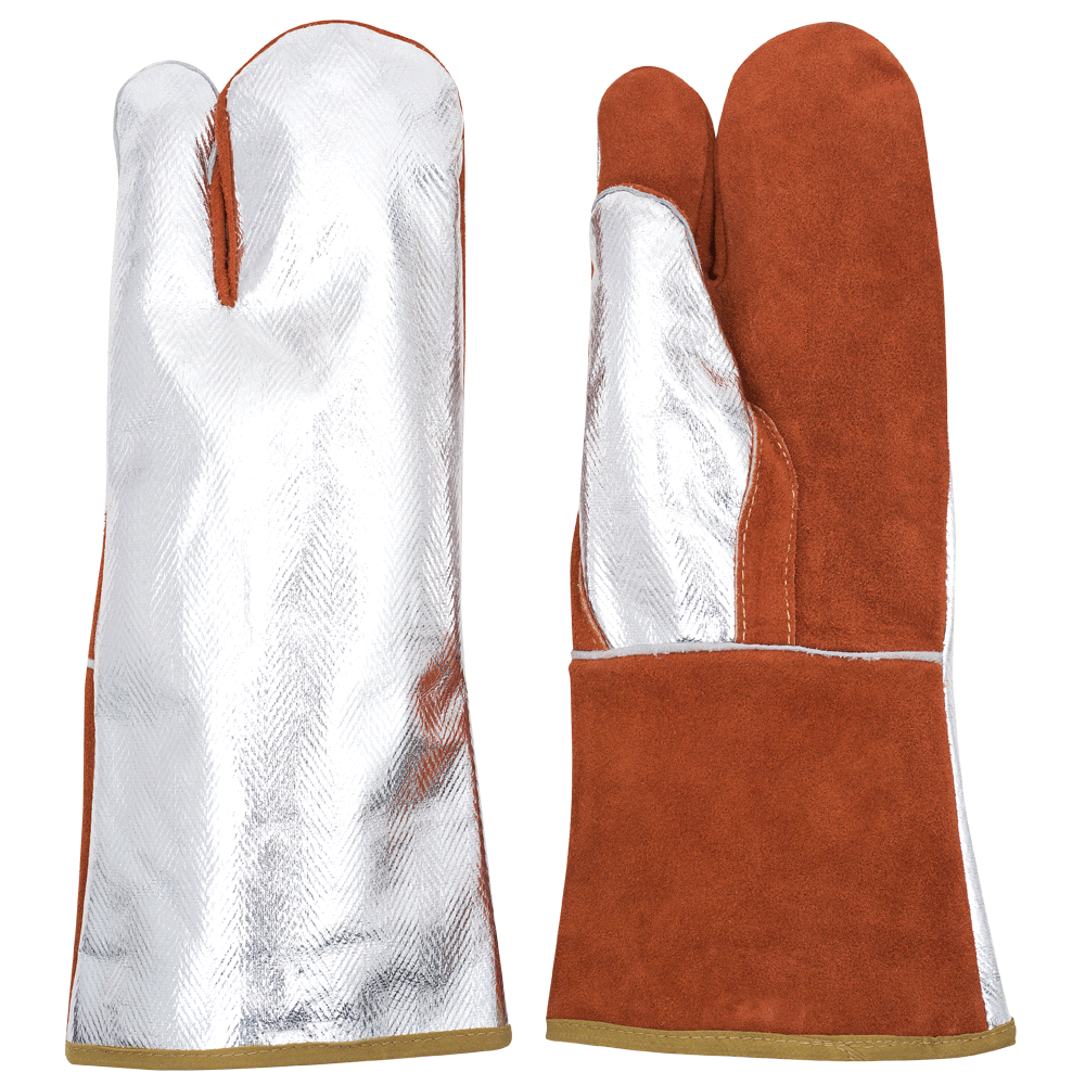 Ranpro High Heat Aluminized/Leather Combo Mitts Personal Protective Equipment - Cleanflow