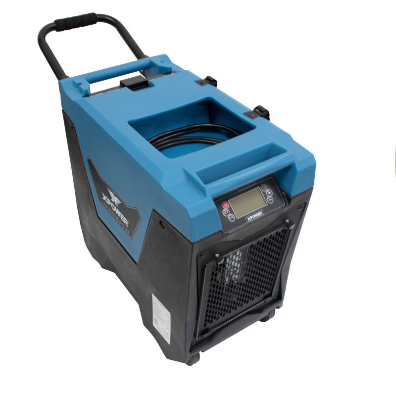 XPOWER XD-85L2 LGR Commercial Dehumidifier (85/145PPD) with Pump, Drain Hose, Handle and Wheels, Digital Display
