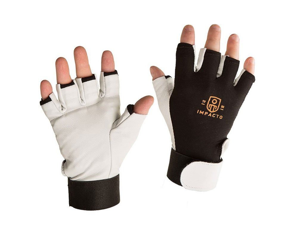 Impacto Anti-Vibration Pearl Leather Series Half Finger Glove with Air Glove® Technology Work Gloves and Hats - Cleanflow