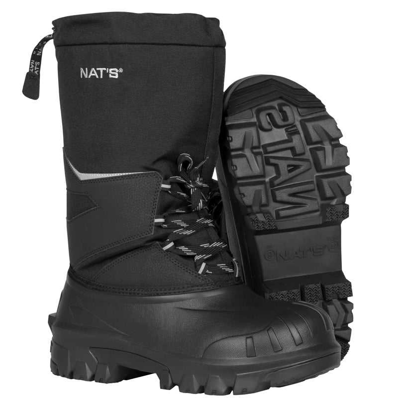 Nats Men's Winter Work Boots R917 Nylon EVA Plain Toe Ultra-Light with Removable Primaloft® Liner -85°C/-121°F Rated Black Sizes 7-13