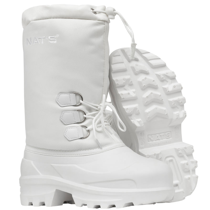 Nats Men's Winter Work Boots R920 Nylon EVA Plain Toe Ultra-Light with Removable Primaloft® Liner -85°C/-121°F Rated White Sizes 7-14