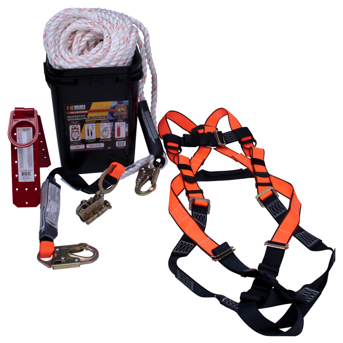 H SERIES™ Ultimate Roofer's Kit with Pass Through Harness and 50-Ft Lifeline