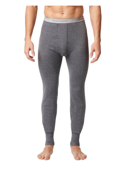 Stanfield's Men's Long Johns 1312 Heavy Weight Wool with Double Seat Grey  Sizes S-2XL