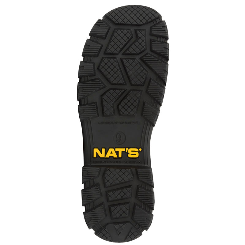 Nats Men's Safety Work Boots S626 CSA 6" Leather Waterproof Steel Toe and Plate Black Sizes 7-13