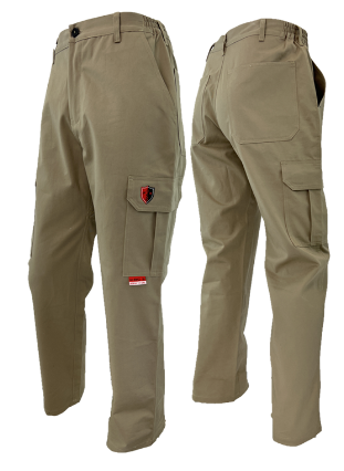 Atlas 405KK 8 oz 100% Cotton FR/Arc Flash Khaki Cargo Pants with Supersoft® Technology (HRC 2)