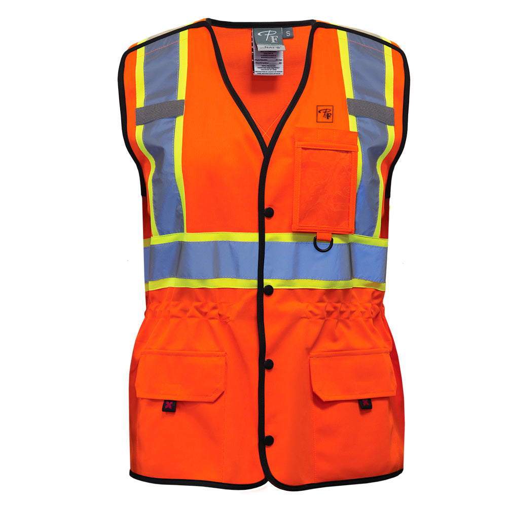 P&F 760 Women's Hi-vis Safety Vest | Orange | Sizes XS-2XL Hi-Vis Work Wear - Cleanflow