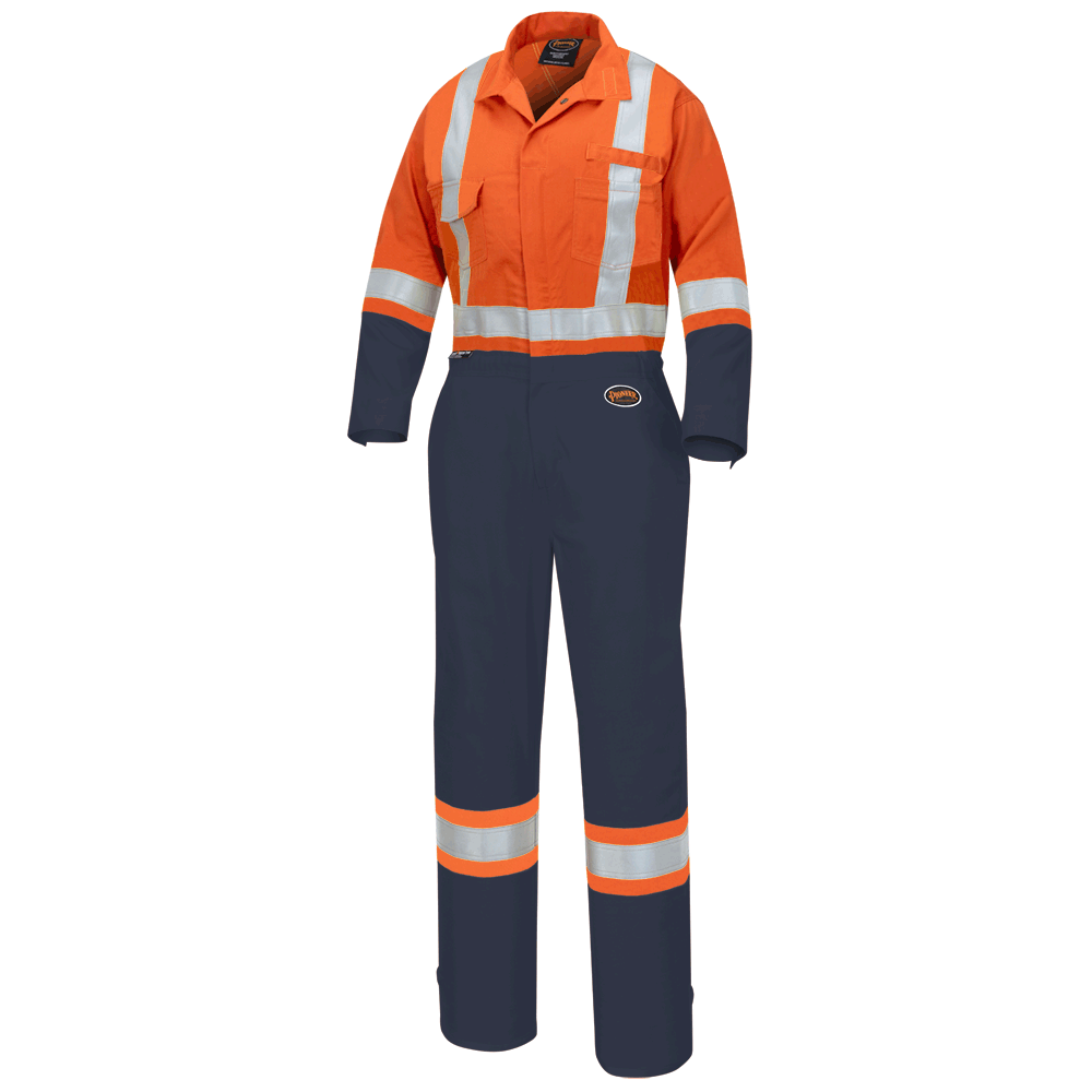 Pioneer Woman's Hi Vis Safety Coveralls CSA 2-Tone Poly/Cotton Reflective Sizes XS-3XL