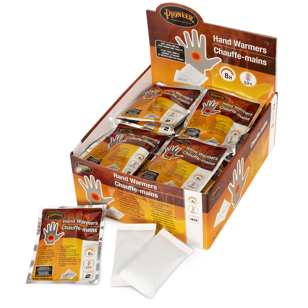 Pioneer Hand Warmers - Pack of 40, Air-Activated, Long-Lasting, Safe & Non-Toxic, Disposable, Ideal for Cold Weather, Outdoor Activities & Worksites