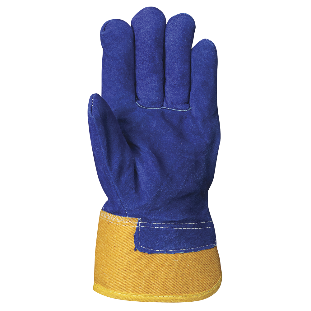 Pioneer 655 Insulated Boa Fleece Fitter's Cowsplit Gloves | Blue/Yellow | Pack of 12 Pairs Work Gloves and Hats - Cleanflow