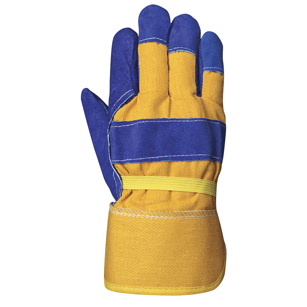 Pioneer 655 Insulated Boa Fleece Fitter's Cowsplit Gloves | Blue/Yellow | Pack of 12 Pairs Work Gloves and Hats - Cleanflow