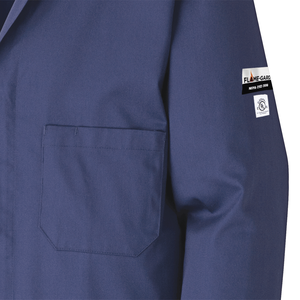 Pioneer Flame-Gard FR/ARC Shop Coat | Navy | Sizes S - 5XL Flame Resistant Work Wear - Cleanflow